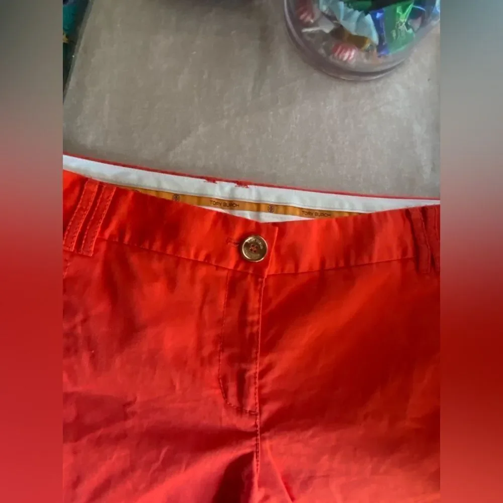 Tory Burch Burnt Red-Orange Orange Cotton Shorts Size 8